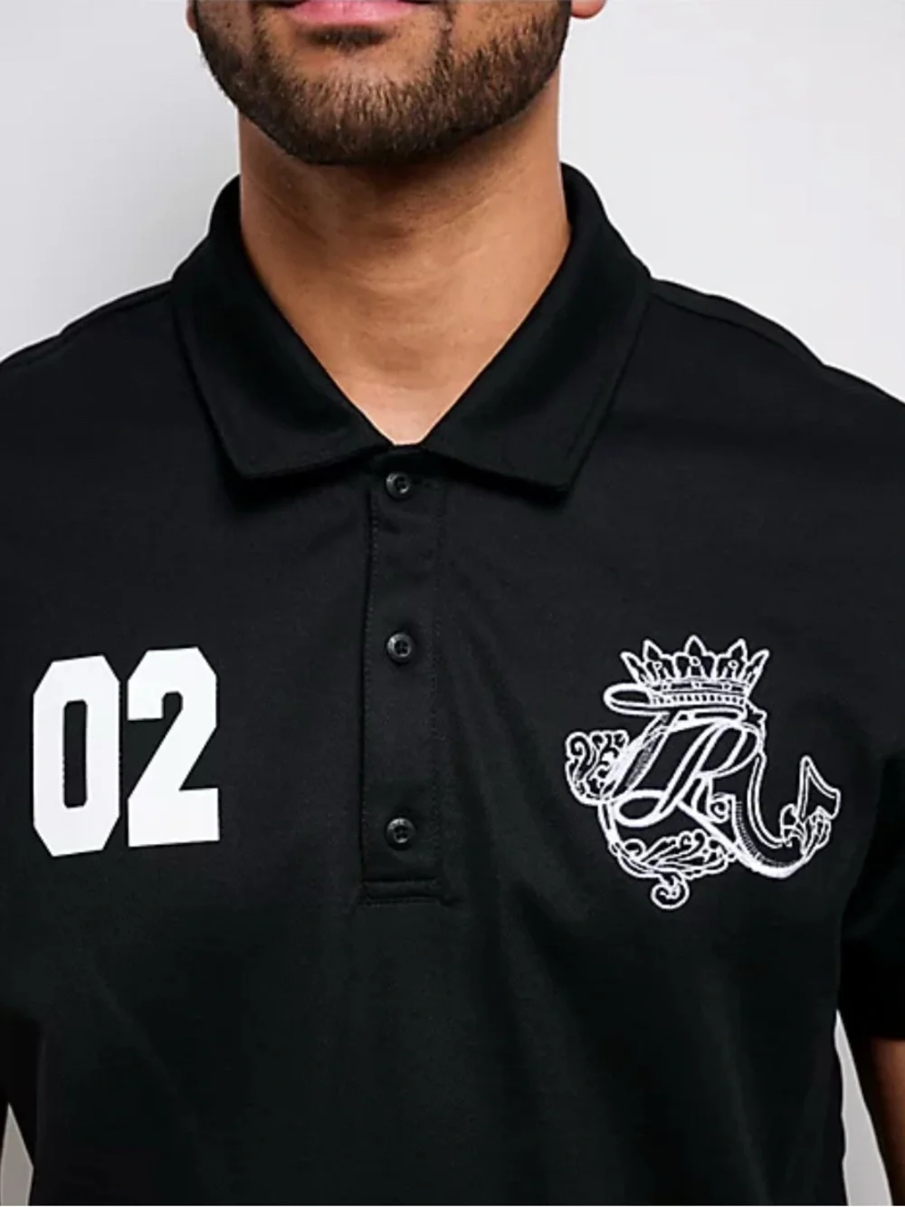 True Religion Logo Crest Sport Black Polo Shirt